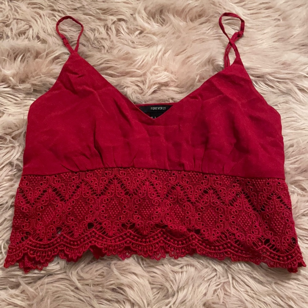 F21 Cropped lace top